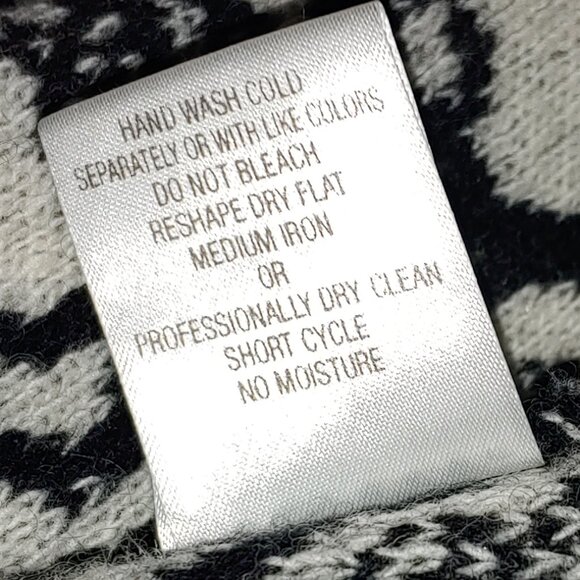 A IDA Knit Wool Blend Long Sleeves Collared Cardigan Sz S Filigree Pattern Black - Picture 5 of 7